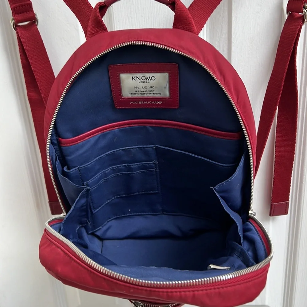Knomo Compact Burgundy Backpack for Women
